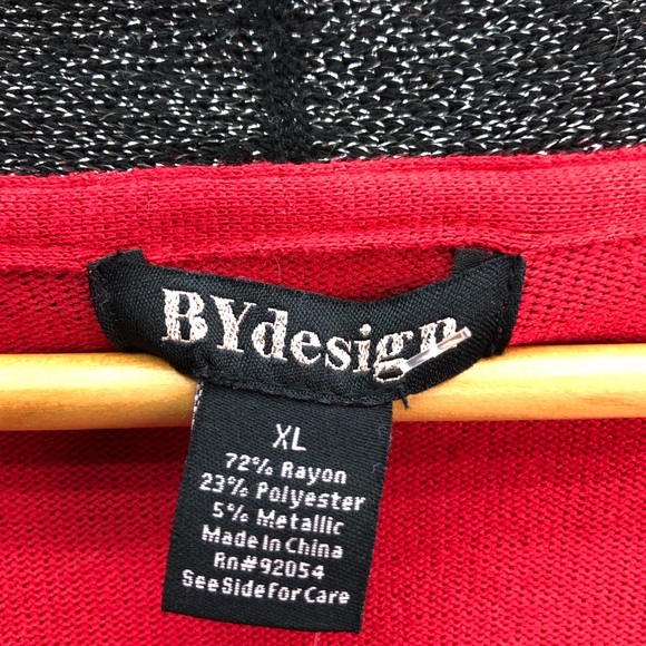 By Design Gwyneth Open Cardigan with Black Lurex Trim Size XL - Picture 6 of 10